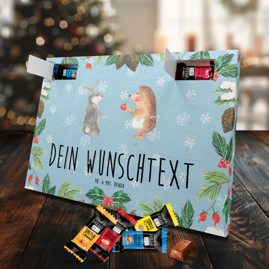 Personalisierter Markenschokolade Adventskalender Hase Igel Personalisierter Adventskalender, Tiermotive, Gute Laune, lustige Sprüche, Tiere, Igel und Hase, Igel, Hase, Liebe Spruch, Liebeskummer Geschenk, Herzschmerz, Trösten, Trennungsschmerz, Spruch romantisch