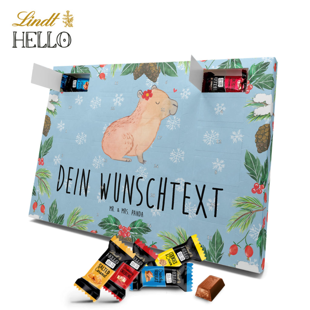 Personalisierter Markenschokolade Adventskalender Capybara Blume Personalisierter Adventskalender, Tiermotive, Gute Laune, lustige Sprüche, Tiere, Capybara