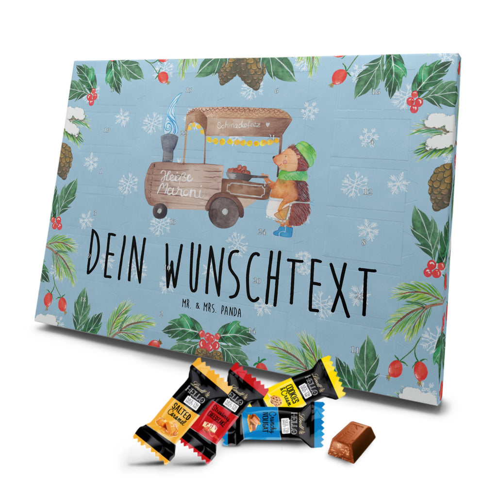 Personalisierter Markenschokolade Adventskalender Igel Maronen Personalisierter Adventskalender, Winter, Weihnachten, Weihnachtsdeko, Nikolaus, Advent, Heiligabend, Wintermotiv, Maronen, Weihnachtsmarkt, Kastanien, Duft