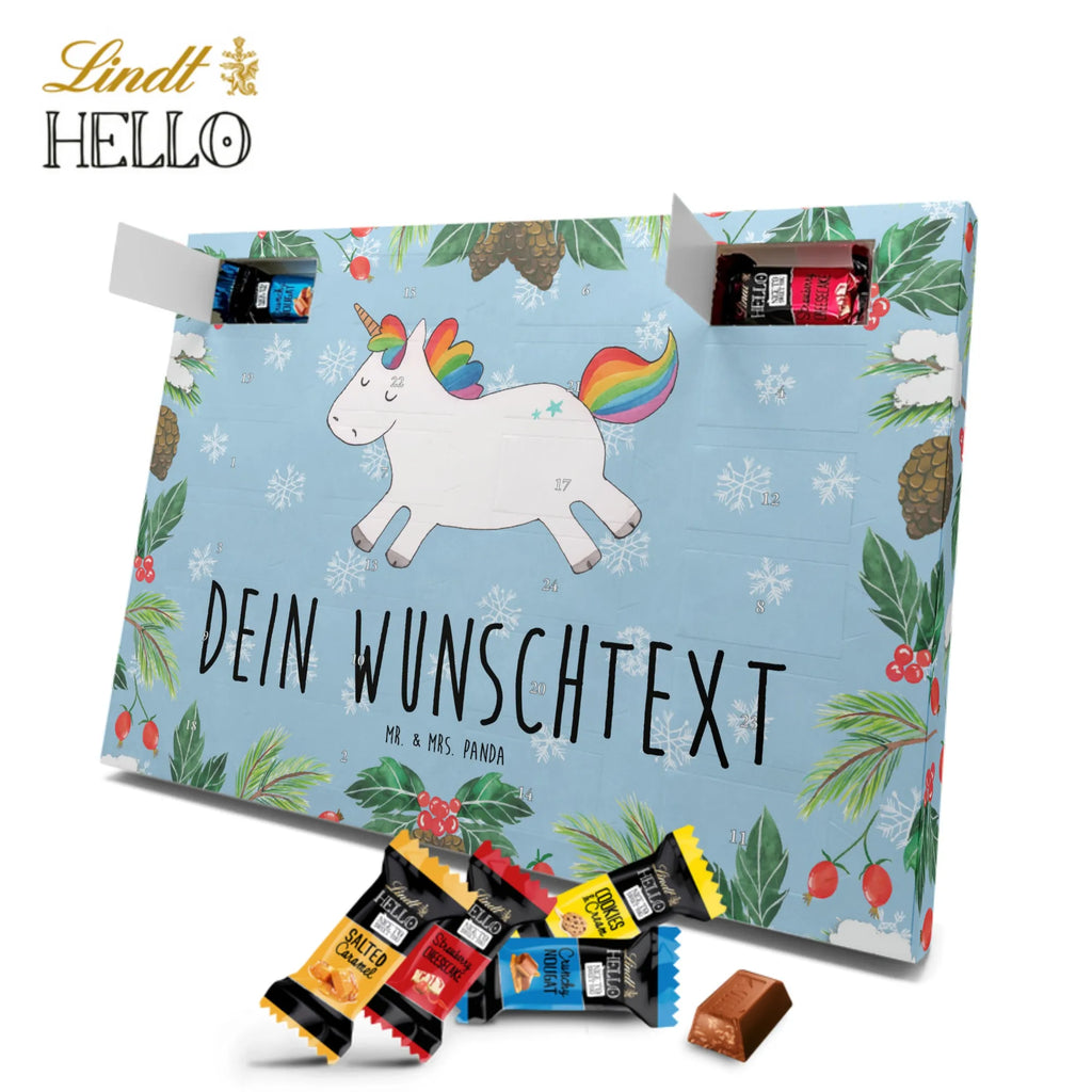 Personalisierter Markenschokolade Adventskalender Einhorn Happy Personalisierter Adventskalender, Einhorn, Einhörner, Einhorn Deko, Pegasus, Unicorn, glücklich, fröhlich, Spaß, Freude, Lebensfreude, witzig, spannend, Lächeln, Lachen