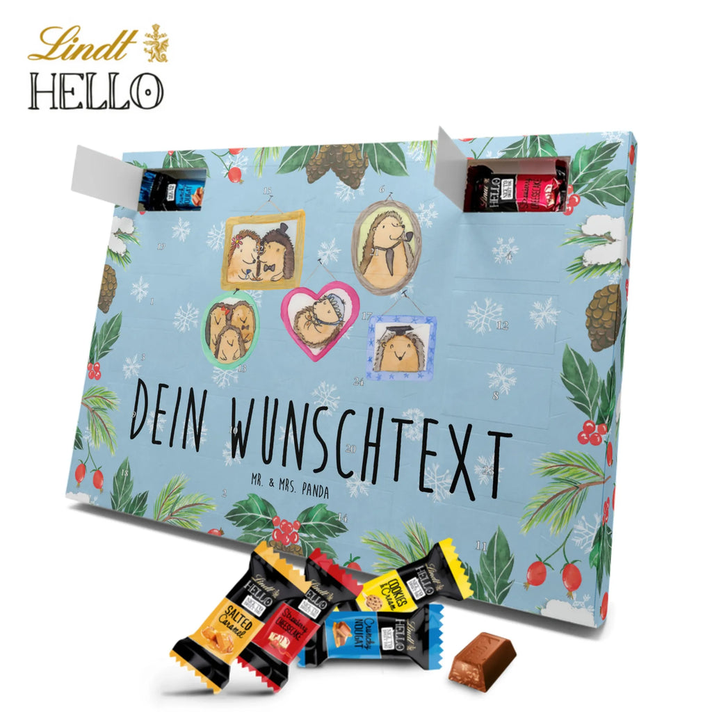 Personalisierter Markenschokolade Adventskalender Igel Familie Personalisierter Adventskalender, Familie, Vatertag, Muttertag, Bruder, Schwester, Mama, Papa, Oma, Opa, Liebe, Igel, Bilder, Zusammenhalt, Glück