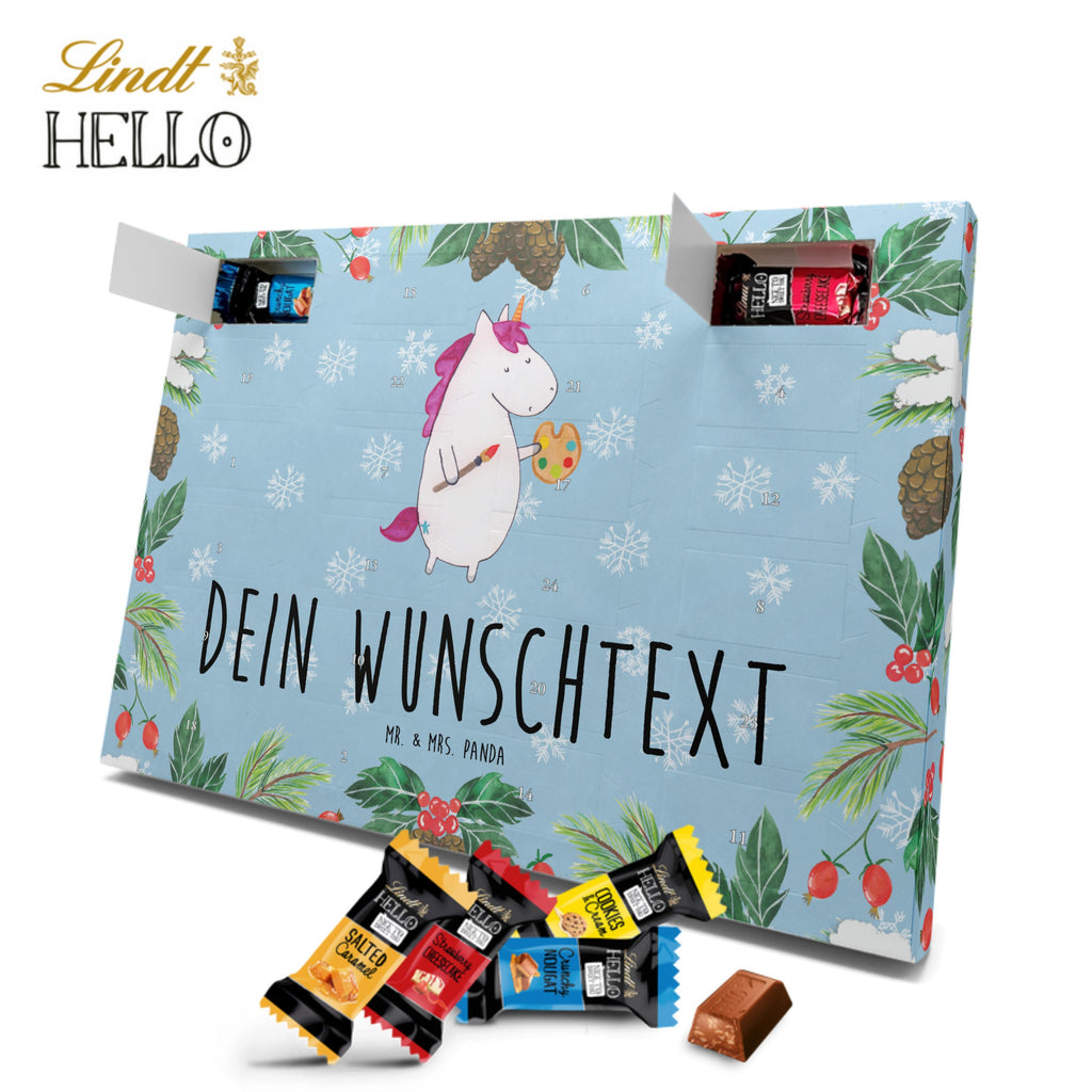 Personalisierter Markenschokolade Adventskalender Einhorn Künstler Personalisierter Adventskalender, Einhorn, Einhörner, Einhorn Deko, Pegasus, Unicorn, Englisch, Künstler, Artist, Malen, Zeichnen, Welt, Farbe, Stift, Pinsel, Geschenk, Maler