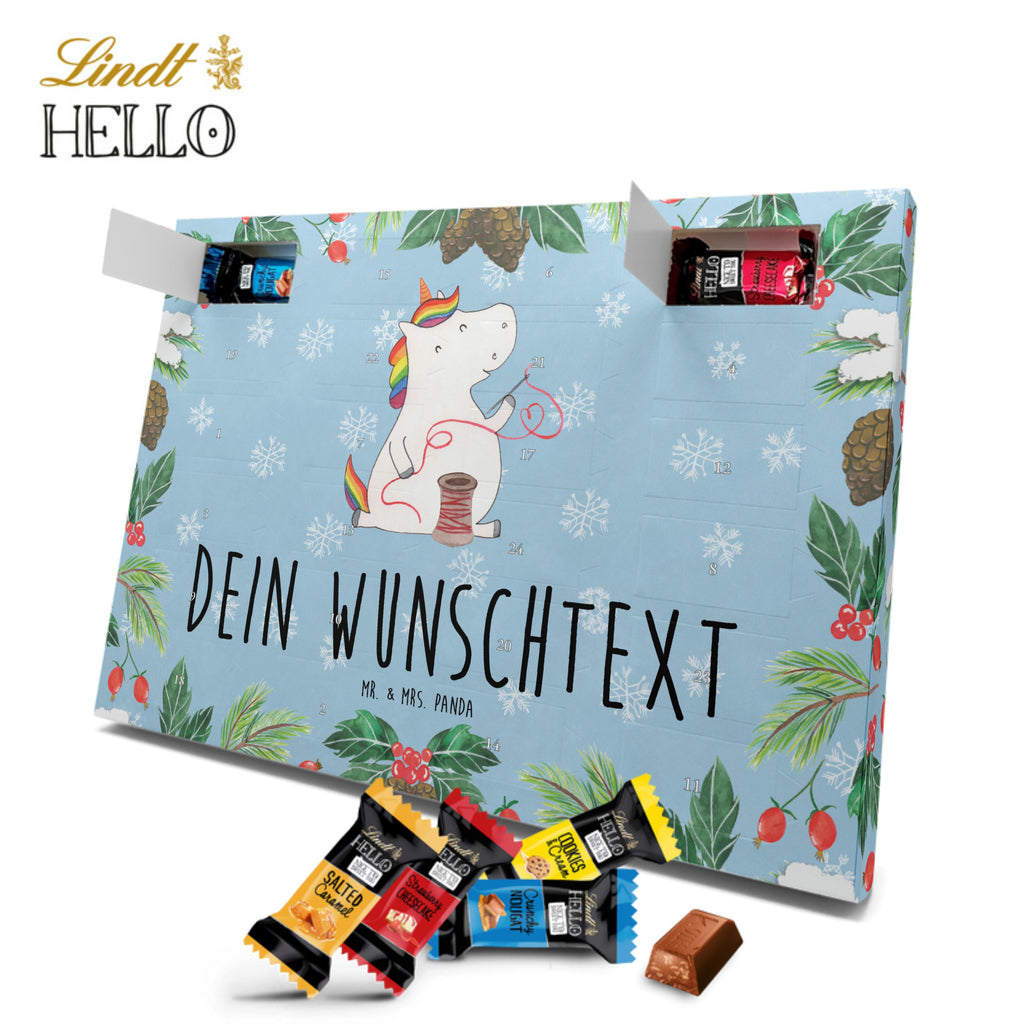 Personalisierter Markenschokolade Adventskalender Einhorn Näherin Personalisierter Adventskalender, Einhorn, Einhörner, Einhorn Deko, Pegasus, Unicorn, Näherin, nähen, Mädchen, Freundin, Häkeln, Stricken, basteln, Nähzimmer