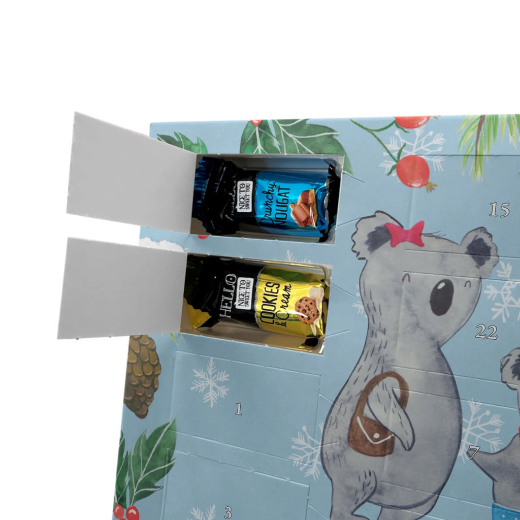 Personalisierter Markenschokolade Adventskalender Koala Familie zwei Personalisierter Adventskalender, Familie, Vatertag, Muttertag, Bruder, Schwester, Mama, Papa, Oma, Opa, Koala, Koalabär, beste Familie, Familienzeit, Familienleben, Koalafamilie, Lieblingsfamilie