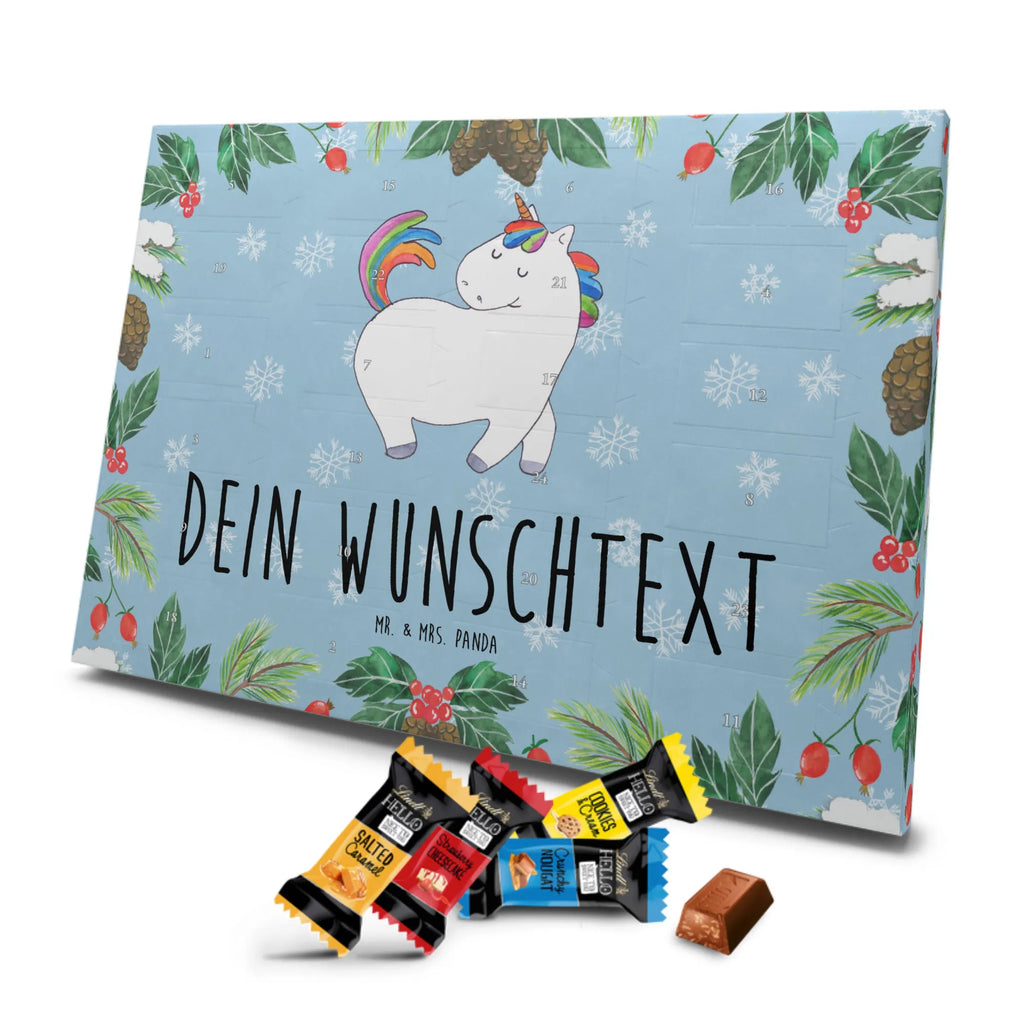 Personalisierter Markenschokolade Adventskalender Einhorn Stolzieren Personalisierter Adventskalender, Einhorn, Einhörner, Einhorn Deko, Pegasus, Unicorn, stolz, anders, bunt, Pferd, Reiter, Reiten, Freundin, Geschenk