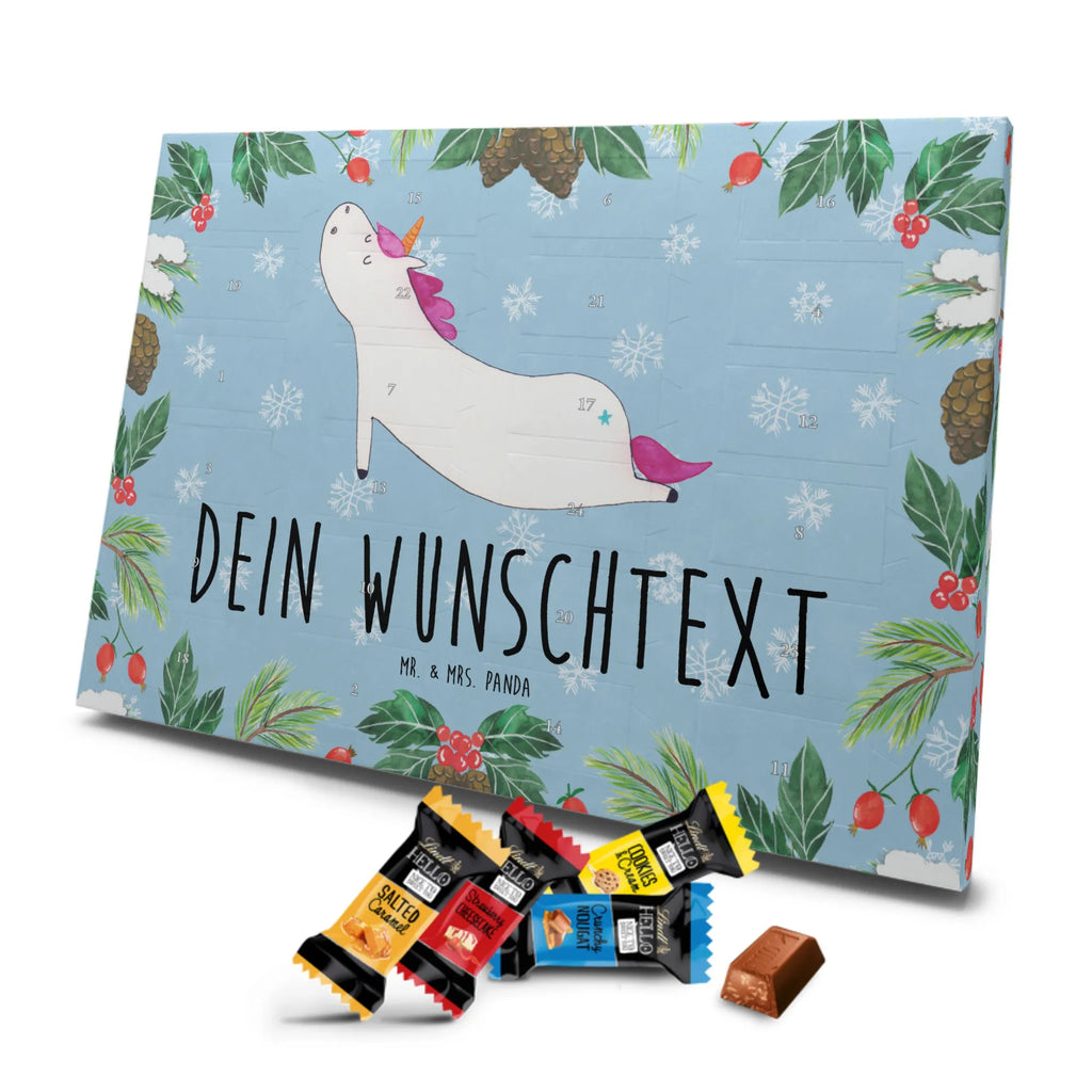 Personalisierter Markenschokolade Adventskalender Einhorn Yoga Personalisierter Adventskalender, Einhorn, Einhörner, Einhorn Deko, Pegasus, Unicorn, Yoga, Namaste, Achtsamkeit, Entspannung, Joga, Yogamatte, Sport, lustig, witzig, süß