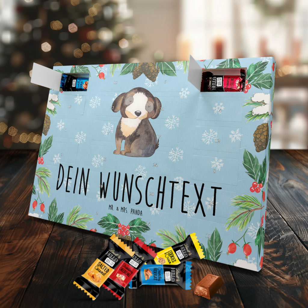 Personalisierter Markenschokolade Adventskalender Hund Entspannen Personalisierter Adventskalender, Hund, Hundemotiv, Haustier, Hunderasse, Tierliebhaber, Hundebesitzer, Sprüche, schwarzer Hund, Hundeliebe, Liebe, Hundeglück