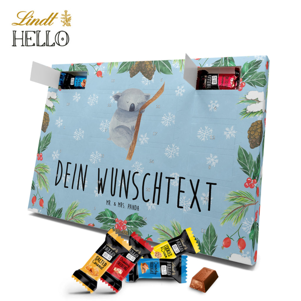 Personalisierter Markenschokolade Adventskalender Koalabär Personalisierter Adventskalender, Tiermotive, Gute Laune, lustige Sprüche, Tiere, Koala, träumen, Traum, schlafen, Schlafzimmer, Traumland, Bär, Koalabär