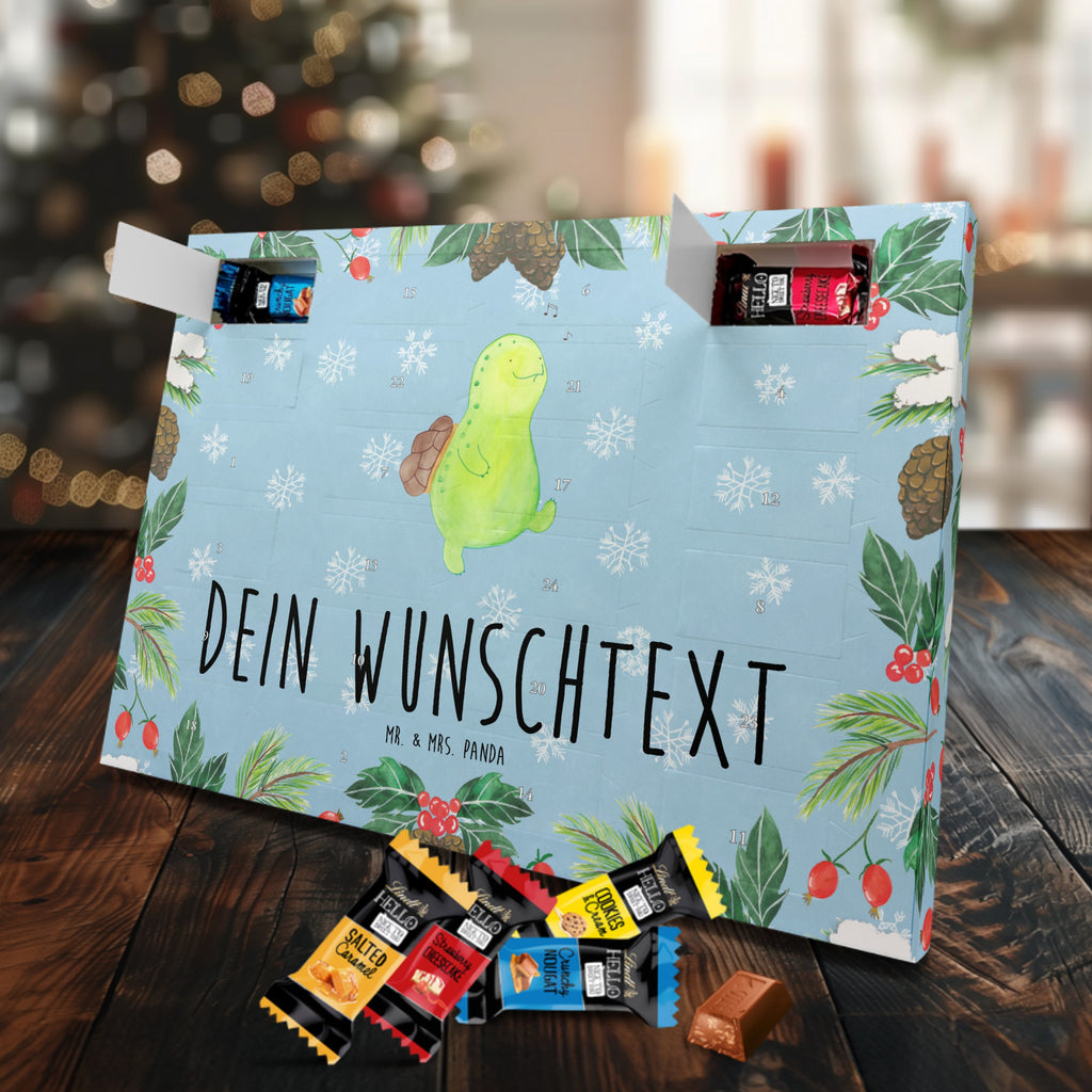 Personalisierter Markenschokolade Adventskalender Schildkröte Pfeifen Personalisierter Adventskalender, Schildkröte, Schildi, Schildkröten, fröhlich, Glück, Motivation, Lebensfreude, Depression, Trennung, Neuanfang