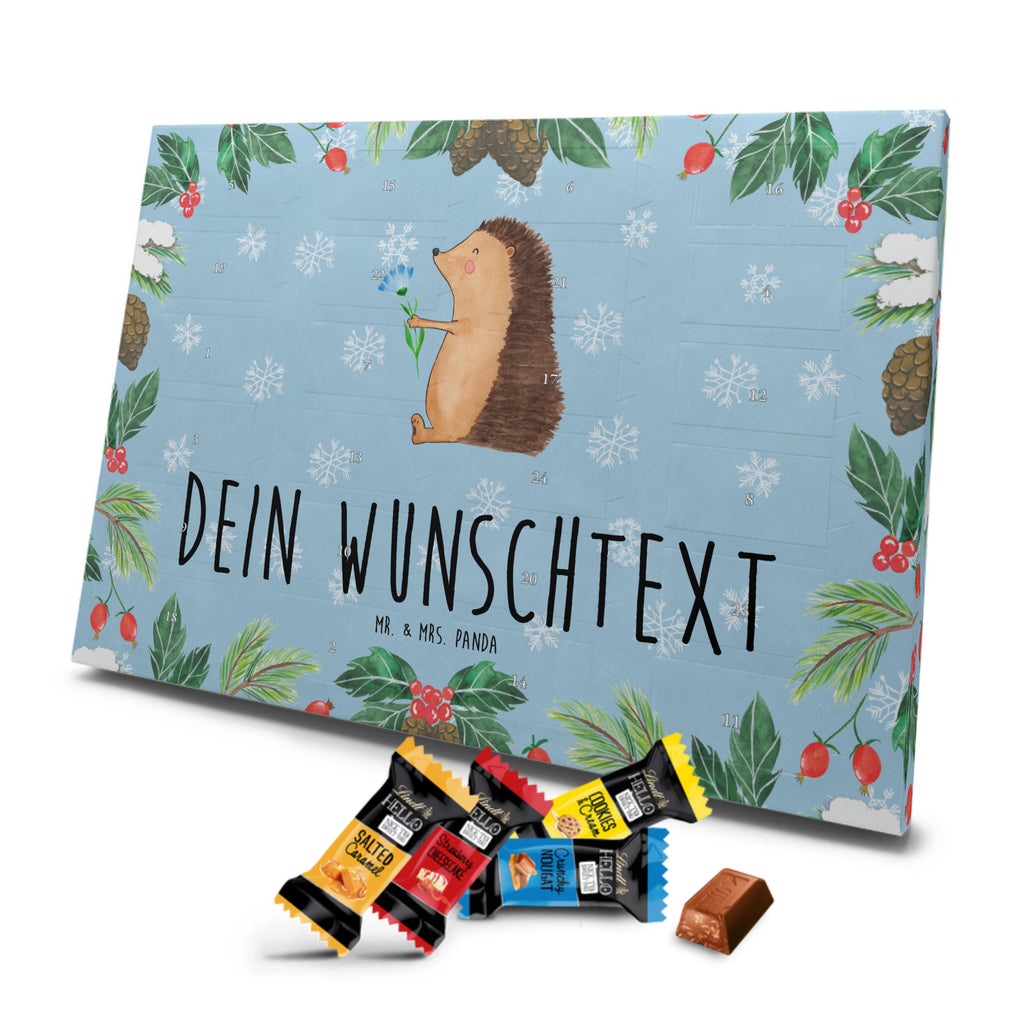 Personalisierter Markenschokolade Adventskalender Igel Blumen Personalisierter Adventskalender, Tiermotive, Gute Laune, lustige Sprüche, Tiere, Igel, Gute Besserung, Genesungswünsche, Krankheit, Krankenhaus, krank, Besuch