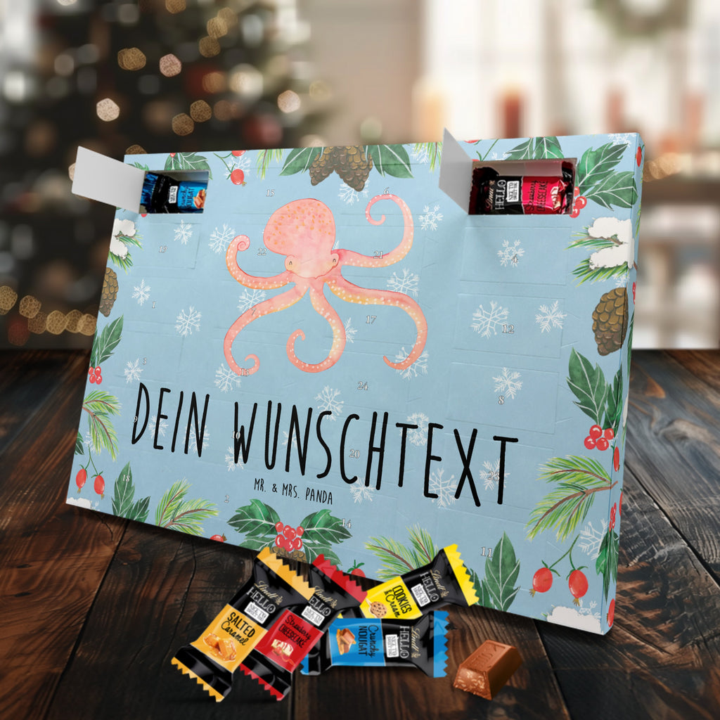 Personalisierter Markenschokolade Adventskalender Tintenfisch Personalisierter Adventskalender, Tiermotive, Gute Laune, lustige Sprüche, Tiere, Meer, Meerestier, Krake, Tintenfisch, Arme, Wasser, Ozean