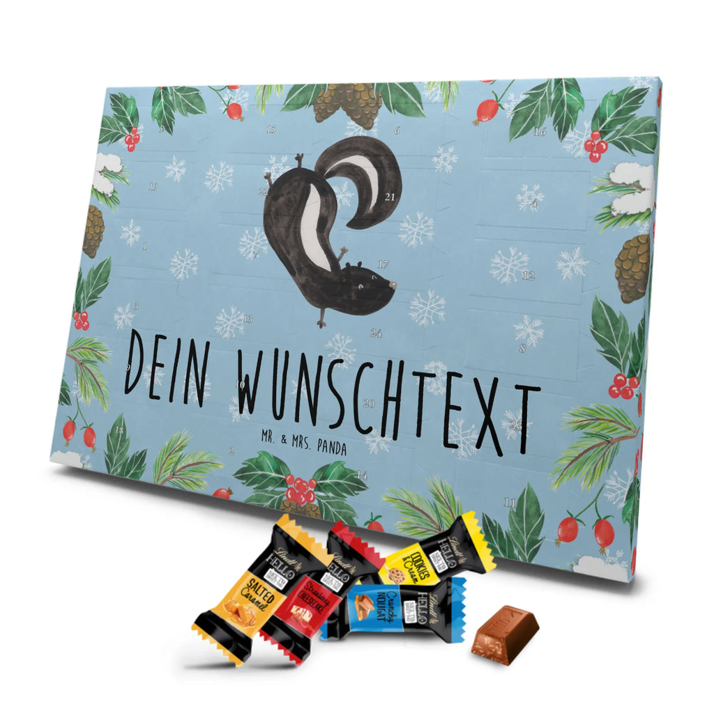 Personalisierter Markenschokolade Adventskalender Stinktier Handstand Personalisierter Adventskalender, Stinktier, Skunk, Wildtier, Raubtier, Stinker, Stinki, Spielplatz, verpielt, Kind