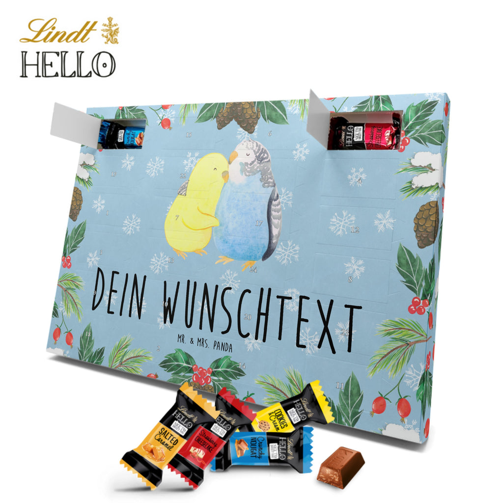 Personalisierter Markenschokolade Adventskalender Wellensittich Liebe Personalisierter Adventskalender, Liebe, Partner, Freund, Freundin, Ehemann, Ehefrau, Heiraten, Verlobung, Heiratsantrag, Liebesgeschenk, Jahrestag, Hocheitstag, Vögel, Wellensittich, Nähe, Kuscheln, Vertrauen