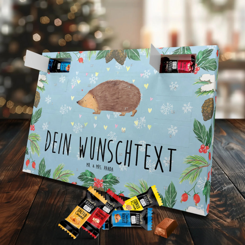 Personalisierter Markenschokolade Adventskalender Igel Herzen Personalisierter Adventskalender, Tiermotive, Gute Laune, lustige Sprüche, Tiere, Liebe, Herz, Herzen, Igel, Vertrauen, Kuss, Leben