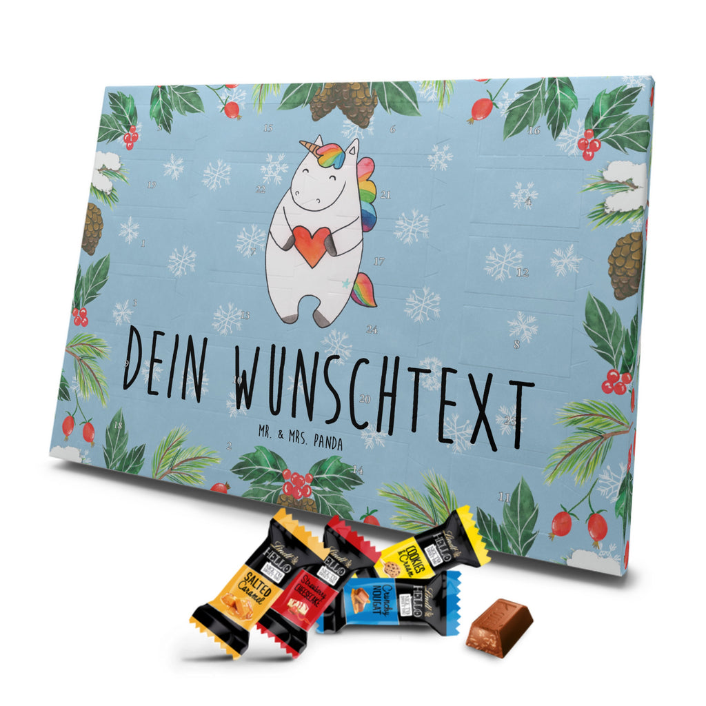 Personalisierter Markenschokolade Adventskalender Einhorn Herz Personalisierter Adventskalender, Einhorn, Einhörner, Einhorn Deko, Pegasus, Unicorn, Herz, schlimm, böse, witzig, lustig, Freundin, anders, bunt