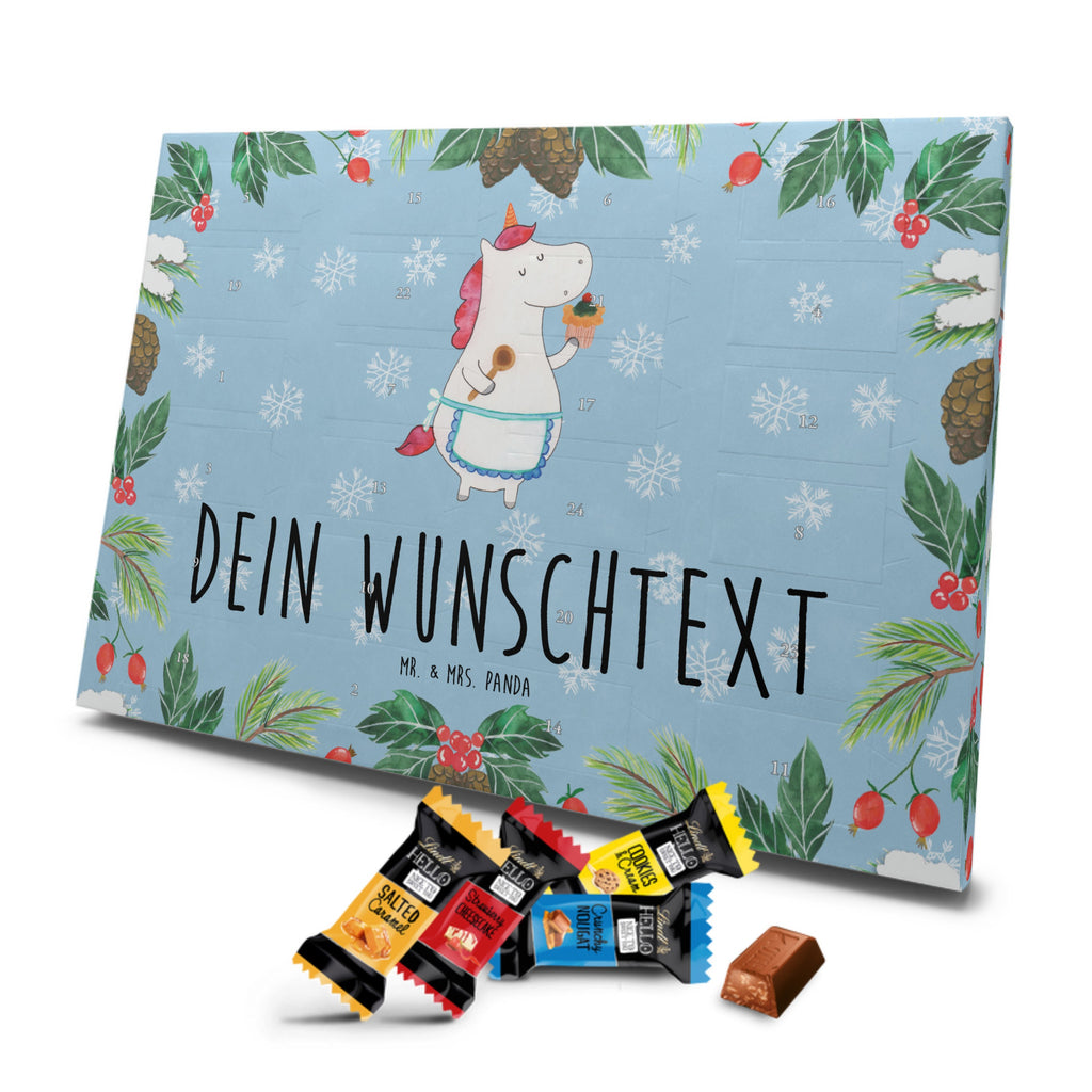 Personalisierter Markenschokolade Adventskalender Einhorn Küche Personalisierter Adventskalender, Einhorn, Einhörner, Einhorn Deko, Pegasus, Unicorn, backen, Muffin, Motivation, Träumer, träumen, Bäckerin, Hobbykoch, Koch, Torte, Kuchen