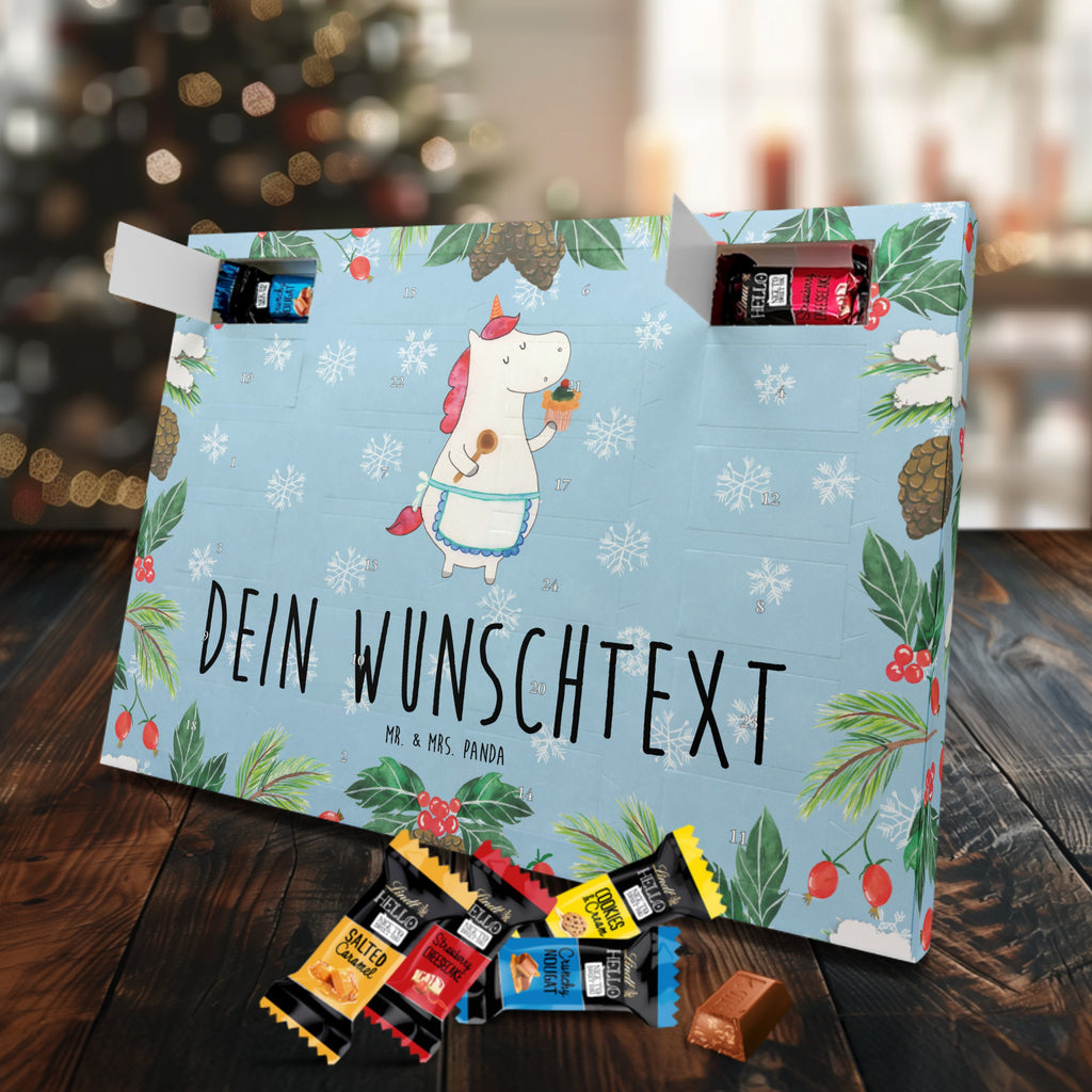 Personalisierter Markenschokolade Adventskalender Einhorn Küche Personalisierter Adventskalender, Einhorn, Einhörner, Einhorn Deko, Pegasus, Unicorn, backen, Muffin, Motivation, Träumer, träumen, Bäckerin, Hobbykoch, Koch, Torte, Kuchen