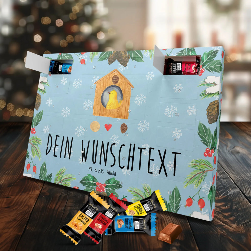 Personalisierter Markenschokolade Adventskalender Vogel Haus Personalisierter Adventskalender, Tiermotive, Gute Laune, lustige Sprüche, Tiere, Vogel, Vögel, Vogelhaus, Vogelhäuschen, Home sweet home, Zuhause, Nest, Eigenheim, Familie, Wohnung, Haus, unser Haus, Lieblingsort, Castle