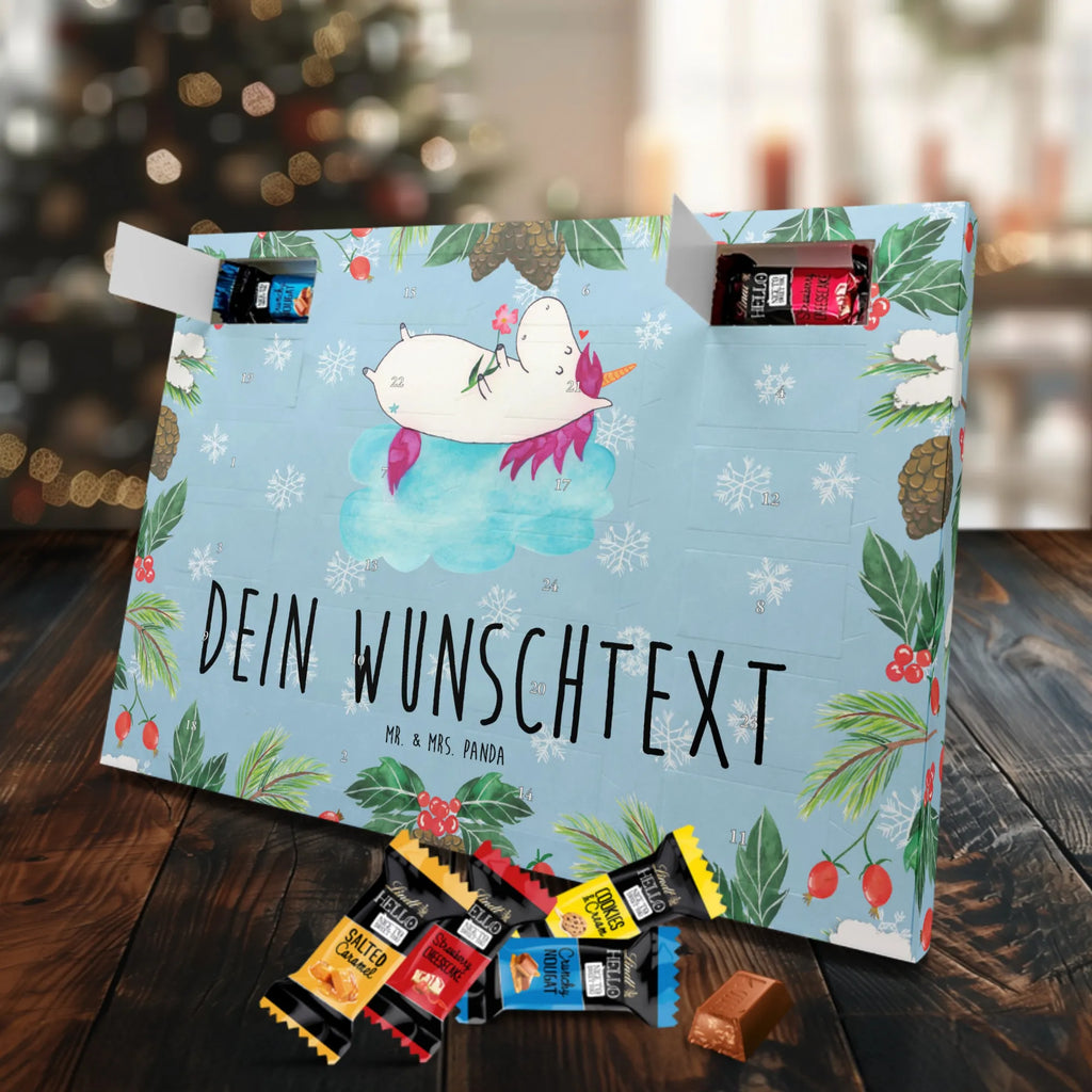 Personalisierter Markenschokolade Adventskalender Einhorn Verliebt Personalisierter Adventskalender, Einhorn, Einhörner, Einhorn Deko, Pegasus, Unicorn, verliebt, Liebe, Liebesbeweis, Freundin, Wolke