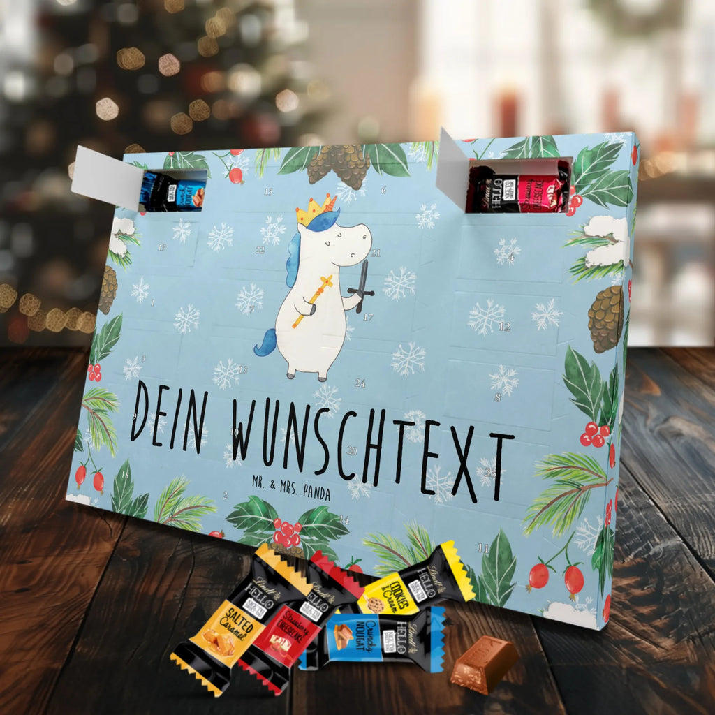 Personalisierter Markenschokolade Adventskalender Einhorn König mit Schwert Personalisierter Adventskalender, Einhorn, Einhörner, Einhorn Deko, Pegasus, Unicorn, König, Ritter, Mittelalter