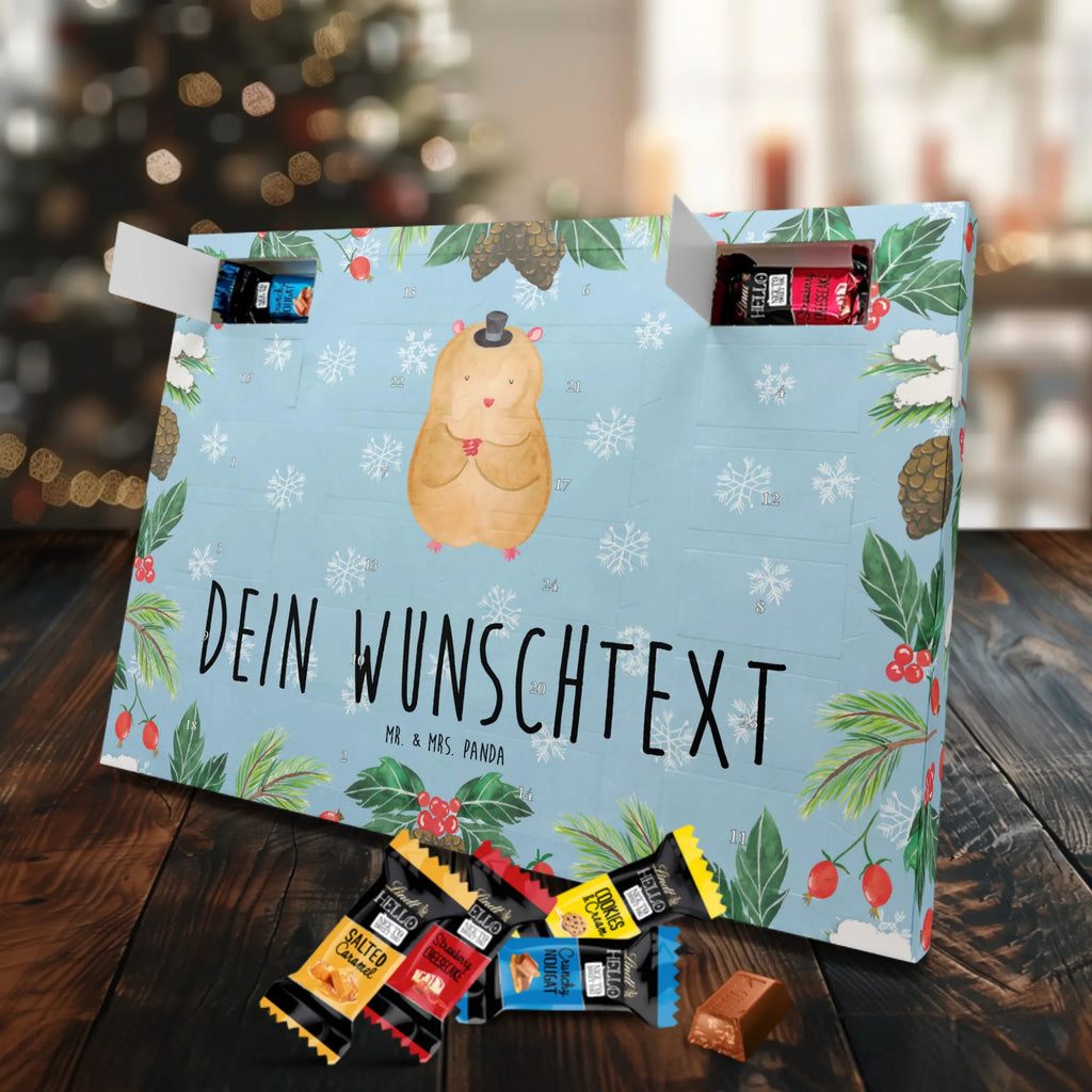 Personalisierter Markenschokolade Adventskalender Hamster Hut Personalisierter Adventskalender, Tiermotive, Gute Laune, lustige Sprüche, Tiere, Hamster, Hut, Magier, Zylinder, Zwerghamster, Zauberer