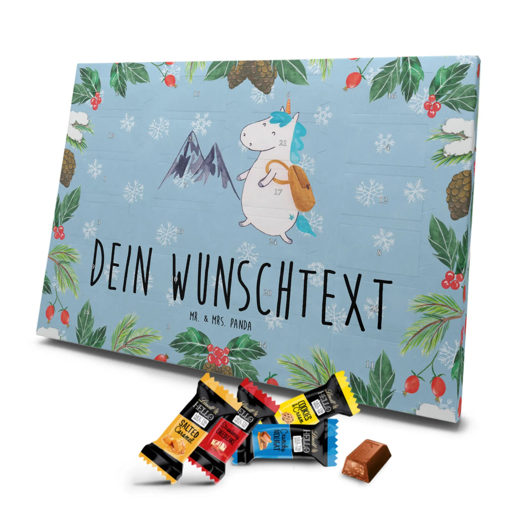 Personalisierter Markenschokolade Adventskalender Einhorn Bergsteiger Personalisierter Adventskalender, Einhorn, Einhörner, Einhorn Deko, Pegasus, Unicorn, Bergsteiger, Abenteuer, Berge, Abenteurer, Weltenbummler, Weltreise, Reisen, Urlaub, Entdecker