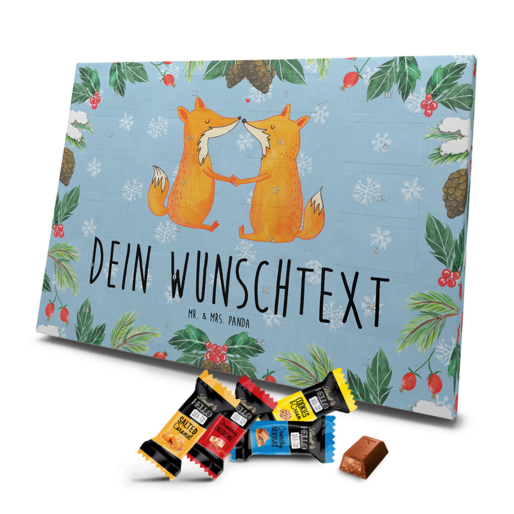 Personalisierter Markenschokolade Adventskalender Füchse Liebe Personalisierter Adventskalender, Fuchs, Füchse, Fox, Liebe, Liebespaar, Paar, Partner, Freundin, Freund, Ehe, Verlobte, Ehemann, Ehefrau, Liebesbeweis