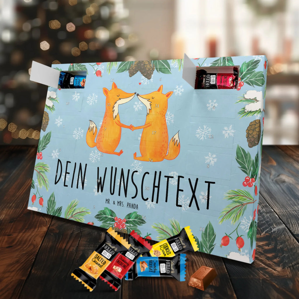 Personalisierter Markenschokolade Adventskalender Füchse Liebe Personalisierter Adventskalender, Fuchs, Füchse, Fox, Liebe, Liebespaar, Paar, Partner, Freundin, Freund, Ehe, Verlobte, Ehemann, Ehefrau, Liebesbeweis