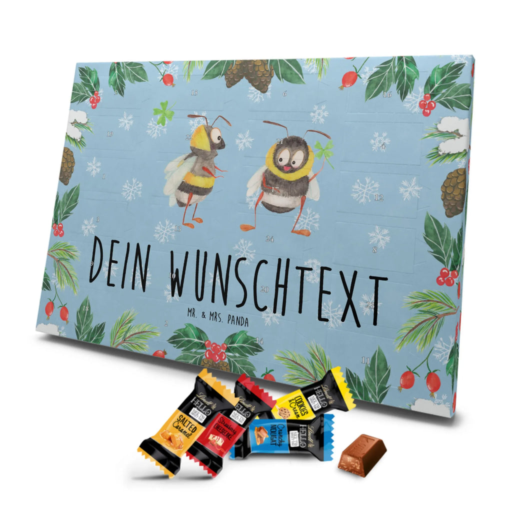 Personalisierter Markenschokolade Adventskalender Hummeln Kleeblatt Personalisierter Adventskalender, Tiermotive, Gute Laune, lustige Sprüche, Tiere, Hummel, Biene, Spruch positiv, Biene Deko, Spruch schön, glücklich sein, glücklich werden, Spruch fröhlich