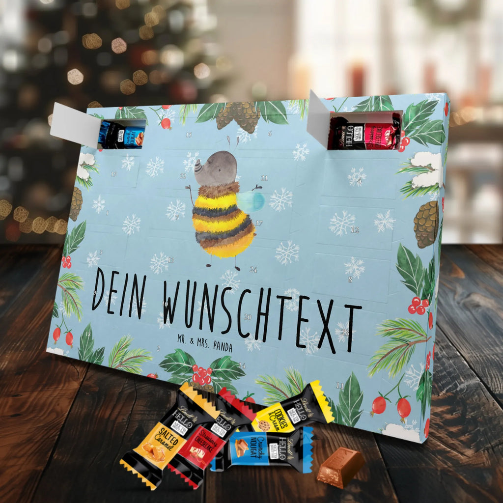 Personalisierter Markenschokolade Adventskalender Hummel flauschig Personalisierter Adventskalender, Tiermotive, Gute Laune, lustige Sprüche, Tiere, Hummel, Flauschig, Biene, Blume, Natur