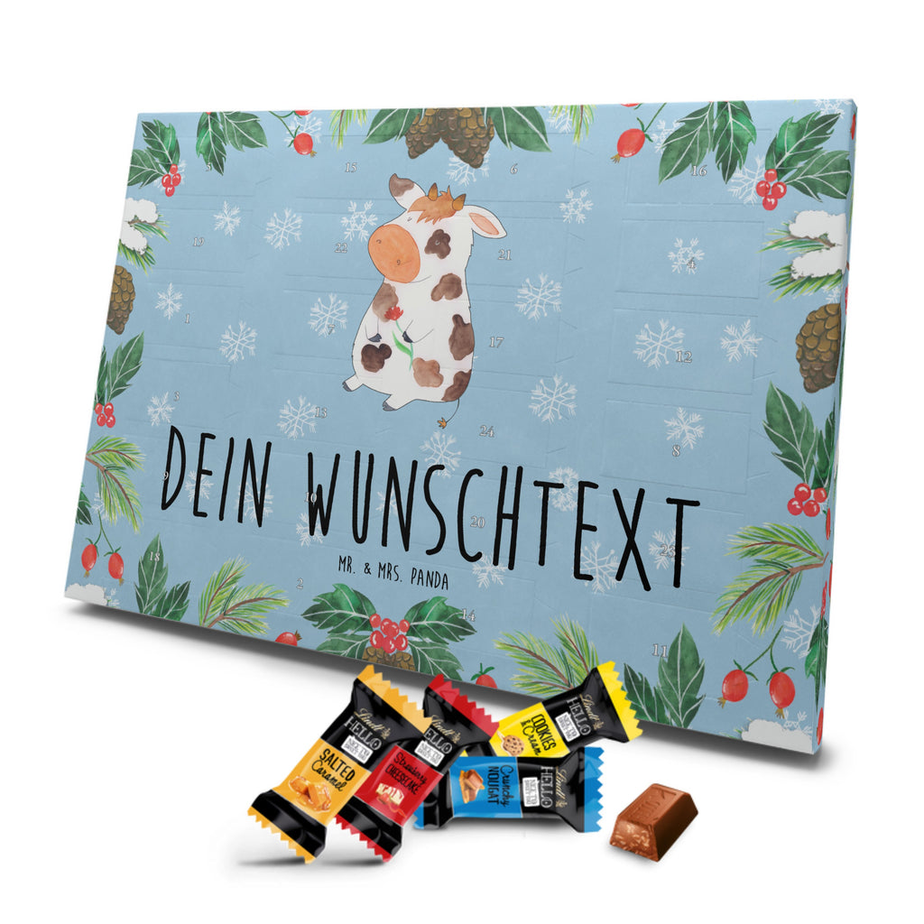 Personalisierter Markenschokolade Adventskalender Kuh Personalisierter Adventskalender, Bauernhof, Hoftiere, Landwirt, Landwirtin, Kuh, Kühe, Träume, Flausen, Spruch, Magie, Motivtion, Hof, Milch, Milchkuh