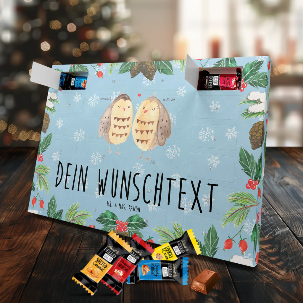 Personalisierter Markenschokolade Adventskalender Eulen Liebe Personalisierter Adventskalender, Eule, Eule Deko, Liebe, Hochzeit Spruch, Owl, All you need is love, Liebe Spruch, Freundin Geschenk, Freund, Wortspiel lustig