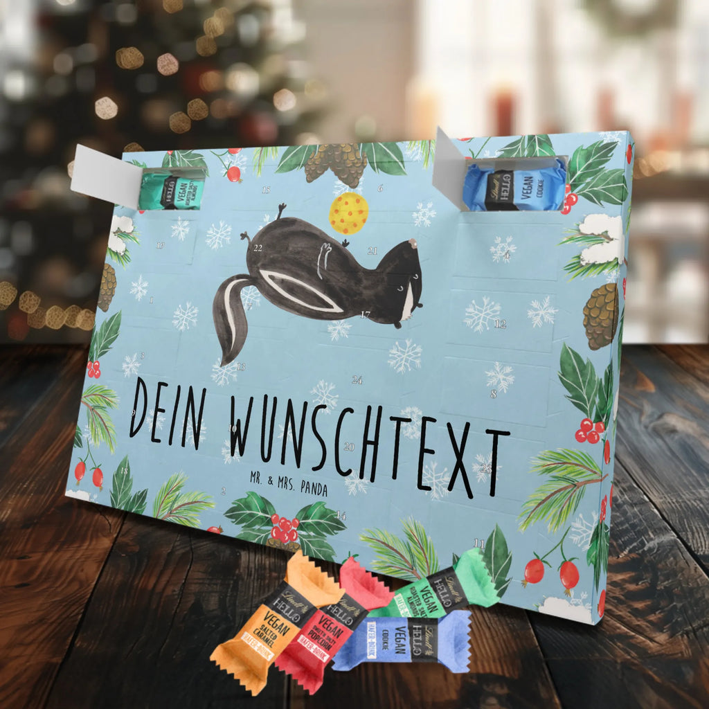 Personalisierter veganer Adventskalender Stinktier Ball Personalisierter veganer Adventskalender, Stinktier, Skunk, Wildtier, Raubtier, Stinker, Stinki, verspielt, Weisheit