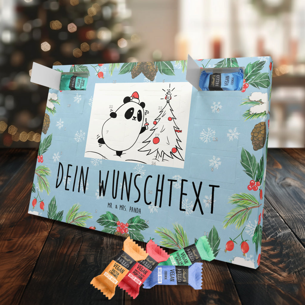 Personalisierter veganer Adventskalender Panda Weihnachtszeit Personalisierter veganer Adventskalender