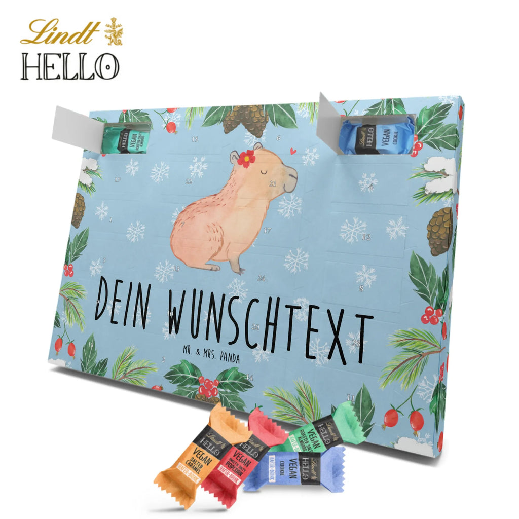 Personalisierter veganer Adventskalender Capybara Blume Personalisierter veganer Adventskalender, Tiermotive, Gute Laune, lustige Sprüche, Tiere, Capybara