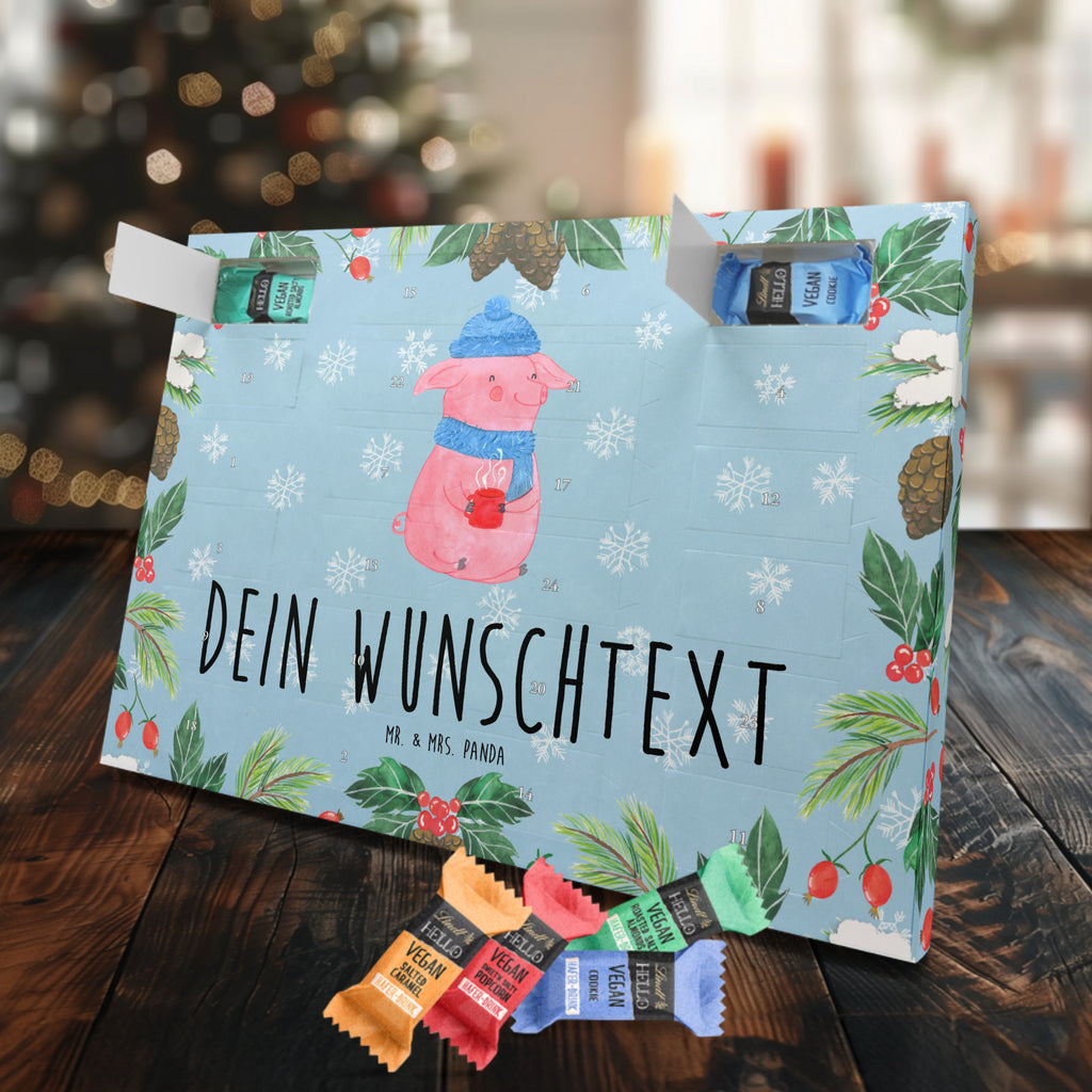 Personalisierter veganer Adventskalender Schwein Glühwein Personalisierter veganer Adventskalender, Winter, Weihnachten, Weihnachtsdeko, Nikolaus, Advent, Heiligabend, Wintermotiv, Glühschwein, Glühwein, Weihnachtsmarkt, Punsch