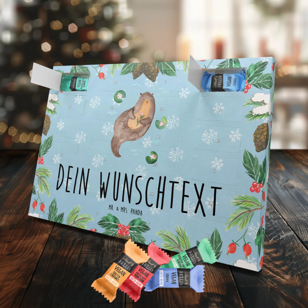 Personalisierter veganer Adventskalender Otter Seerose Personalisierter veganer Adventskalender, Otter, Fischotter, Seeotter, Otter Seeotter See Otter