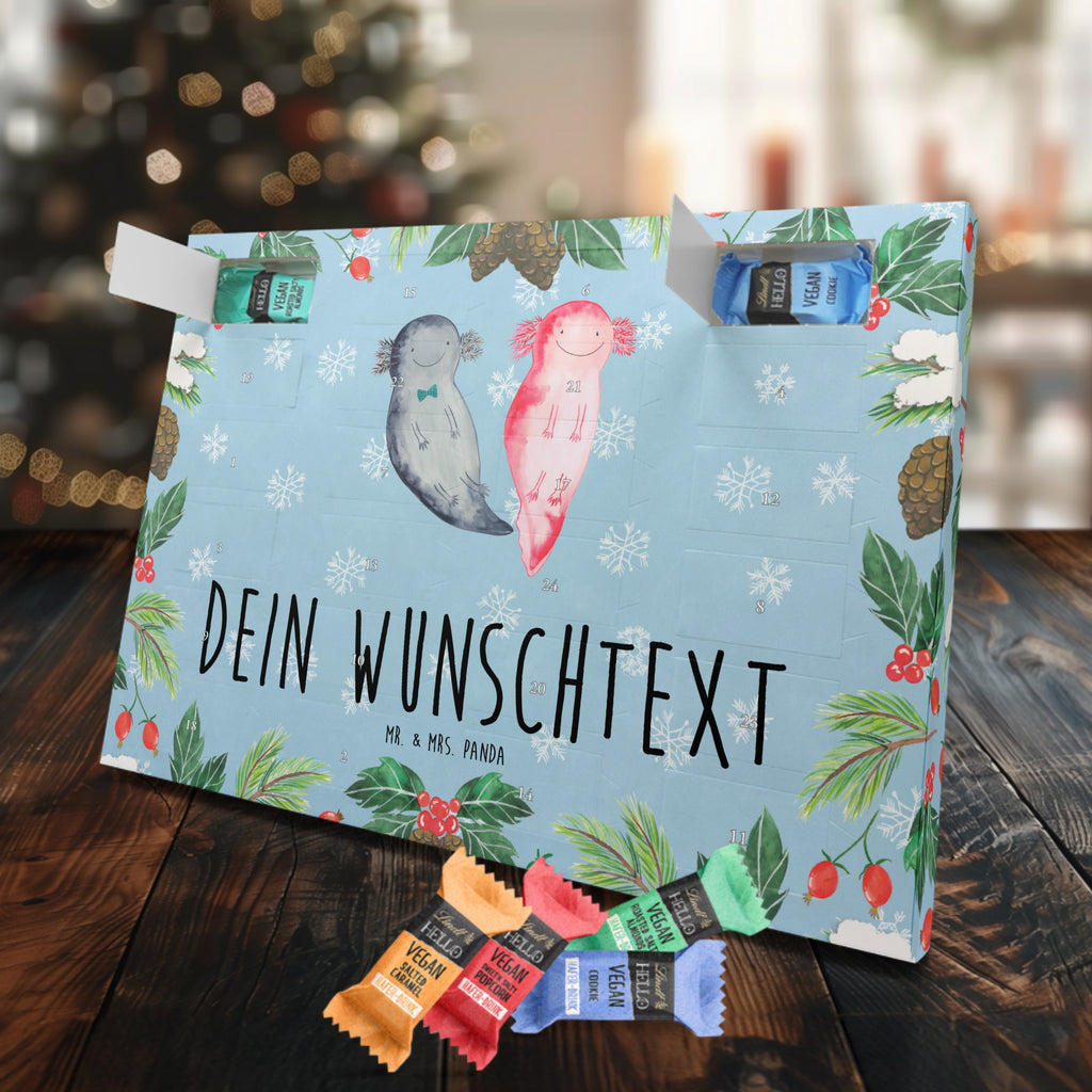 Personalisierter veganer Adventskalender Axolotl Freundin Personalisierter veganer Adventskalender, Axolotl, Molch, Axolot, Schwanzlurch, Lurch, Lurche, Liebe, große Liebe, Liebesbeweis, Freund, Verlobter, Ehemann, Jahrestag, Valentinstag