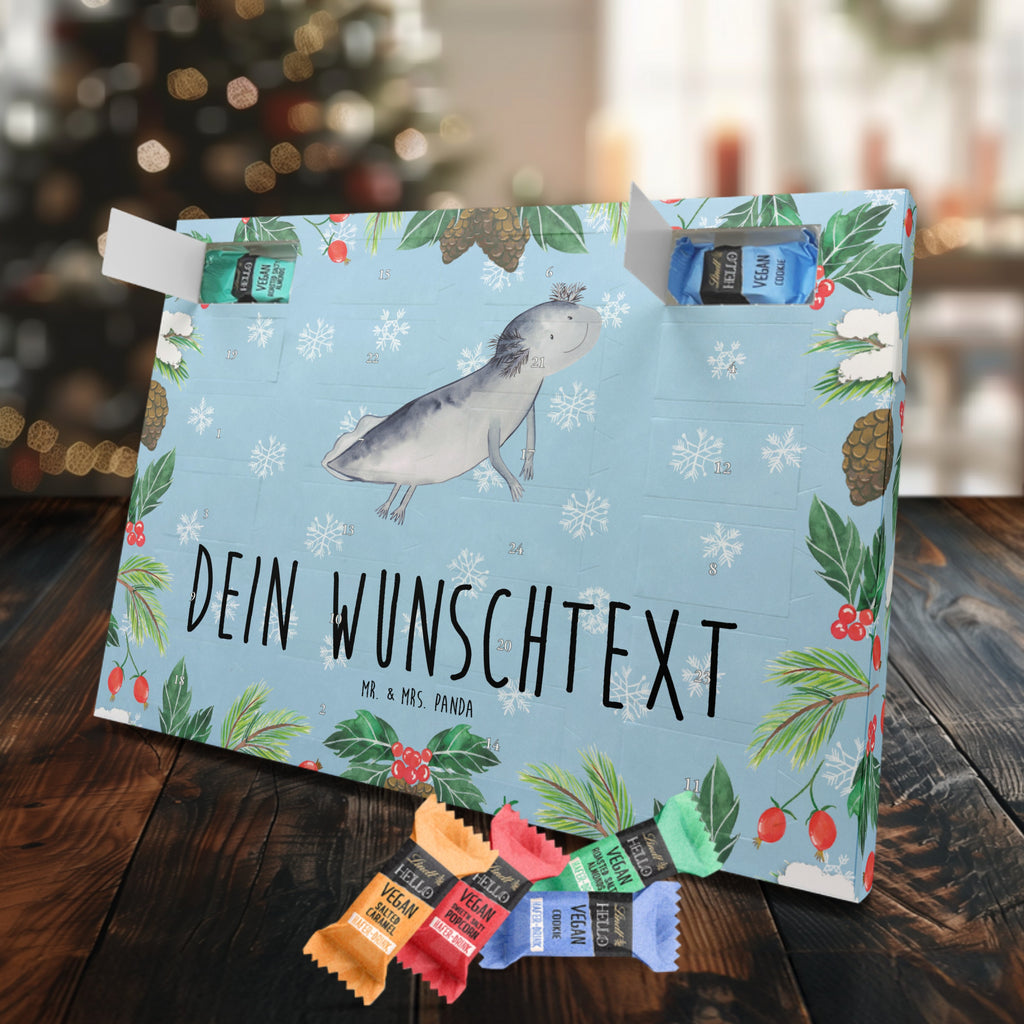 Personalisierter veganer Adventskalender Axolotl Schwimmen Personalisierter veganer Adventskalender, Axolotl, Molch, Axolot, Schwanzlurch, Lurch, Lurche, Problem, Probleme, Lösungen, Motivation