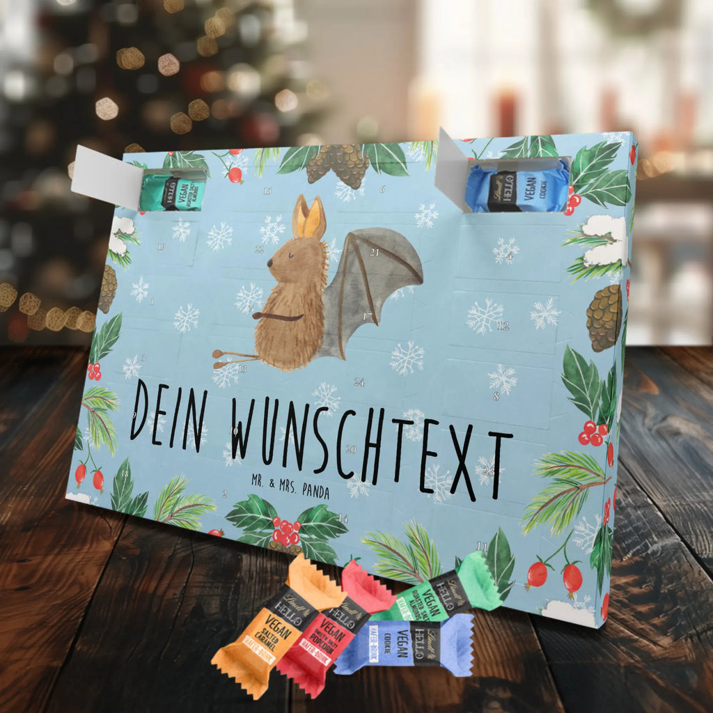 Personalisierter veganer Adventskalender Fledermaus Sitzen Personalisierter veganer Adventskalender, Tiermotive, Gute Laune, lustige Sprüche, Tiere, Fledermaus, Fledermäuse, Motivation, entspannen