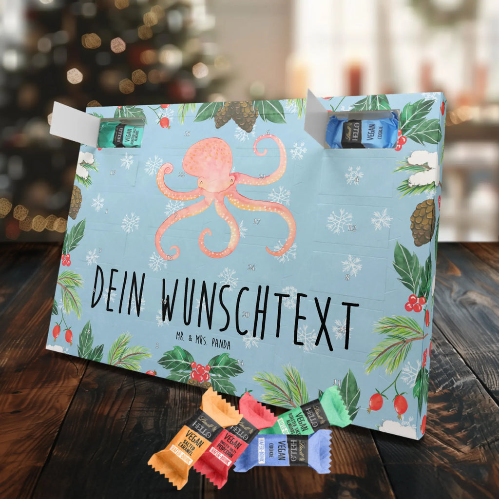 Personalisierter veganer Adventskalender Tintenfisch Personalisierter veganer Adventskalender, Tiermotive, Gute Laune, lustige Sprüche, Tiere, Meer, Meerestier, Krake, Tintenfisch, Arme, Wasser, Ozean