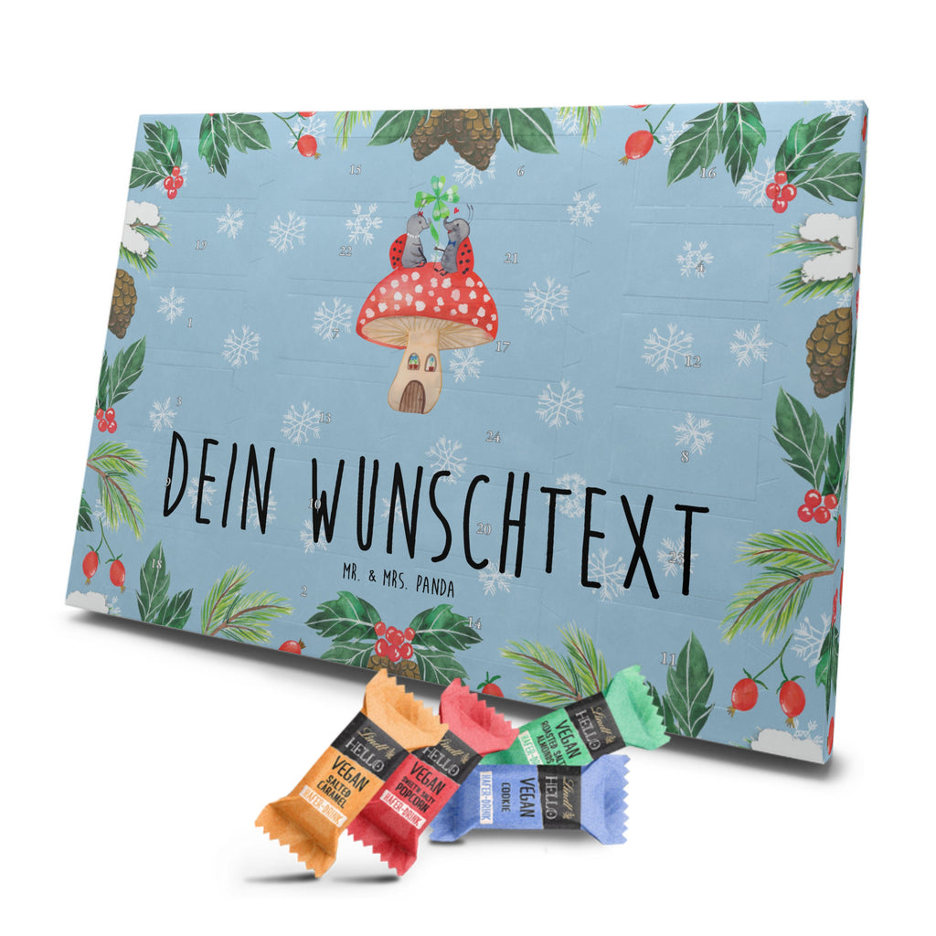 Personalisierter veganer Adventskalender Marienkäfer Fliegenpilz Personalisierter veganer Adventskalender, Tiermotive, Gute Laune, lustige Sprüche, Tiere, Haus, Wohnung, zuhause, Fliegenpilz, Marienkäfer, Fleigenpilzhaus