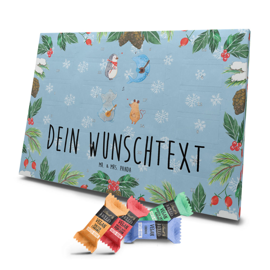 Personalisierter veganer Adventskalender Big Band Personalisierter veganer Adventskalender, Tiermotive, Gute Laune, lustige Sprüche, Tiere, Hund, Pinguin, Maus, Elefant, Delfin, Gitarre, Band, Triangel, Musikanten, Musik