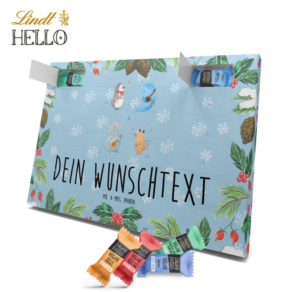 Personalisierter veganer Adventskalender Big Band Personalisierter veganer Adventskalender, Tiermotive, Gute Laune, lustige Sprüche, Tiere, Hund, Pinguin, Maus, Elefant, Delfin, Gitarre, Band, Triangel, Musikanten, Musik