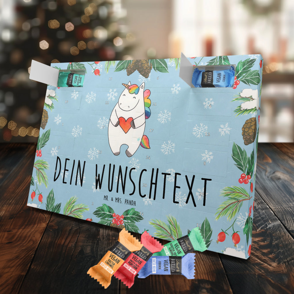 Personalisierter veganer Adventskalender Einhorn Herz Personalisierter veganer Adventskalender, Einhorn, Einhörner, Einhorn Deko, Pegasus, Unicorn, Herz, schlimm, böse, witzig, lustig, Freundin, anders, bunt