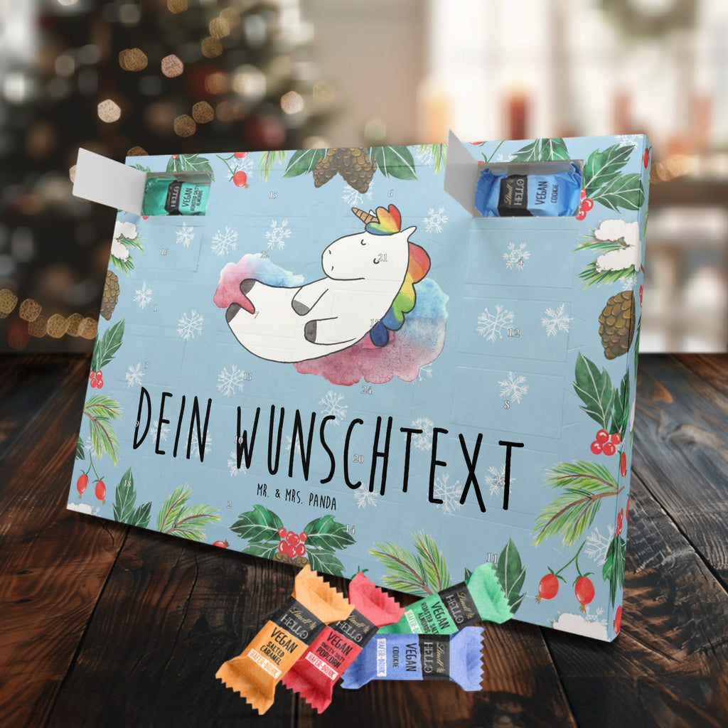 Personalisierter veganer Adventskalender Einhorn Wolke 7 Personalisierter veganer Adventskalender, Einhorn, Einhörner, Einhorn Deko, Pegasus, Unicorn, verliebt, Menschen, witzig, lustig, Geschenk, Glaube, Realität, Lächeln