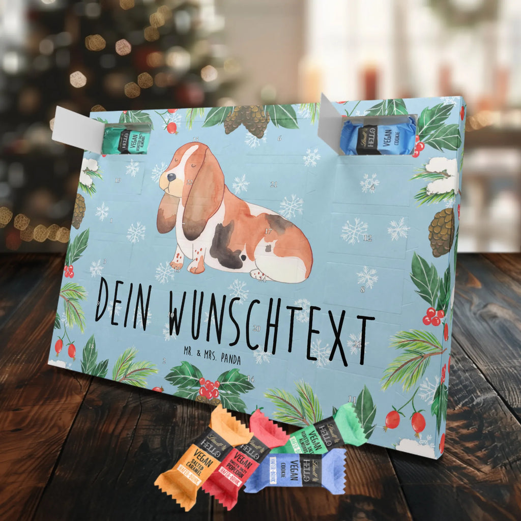 Personalisierter veganer Adventskalender Hund Basset Hound Personalisierter veganer Adventskalender, Hund, Hundemotiv, Haustier, Hunderasse, Tierliebhaber, Hundebesitzer, Sprüche, Basset Hound, Basset, Hundeliebe, kinderlos