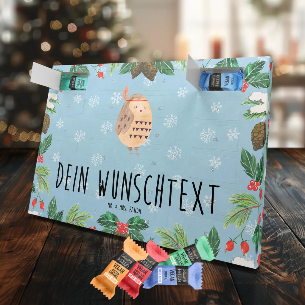 Personalisierter veganer Adventskalender Eule Federschmuck Personalisierter veganer Adventskalender, Eule, Eule Deko, Owl, Das Leben ist ein Abenteuer, Reisespruch, Federschmuck, Dekoration