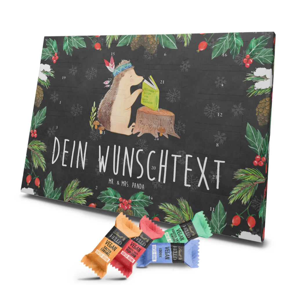 Personalisierter veganer Adventskalender Igel Federschmuck Personalisierter veganer Adventskalender, Waldtiere, Tiere, Igel, Indianer, Abenteuer, Lagerfeuer, Camping