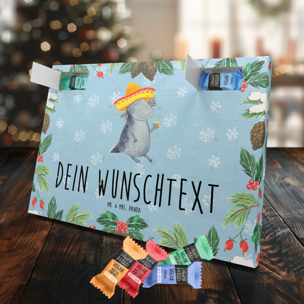 Personalisierter veganer Adventskalender Axolotl Tequila Personalisierter veganer Adventskalender, Axolotl, Molch, Mexico, Mexiko, Sombrero, Zitrone, Tequila, Motivation, Spruch, Schwanzlurch, Lurch, Lurche, Axolot, Feuerdrache, Feuersalamander